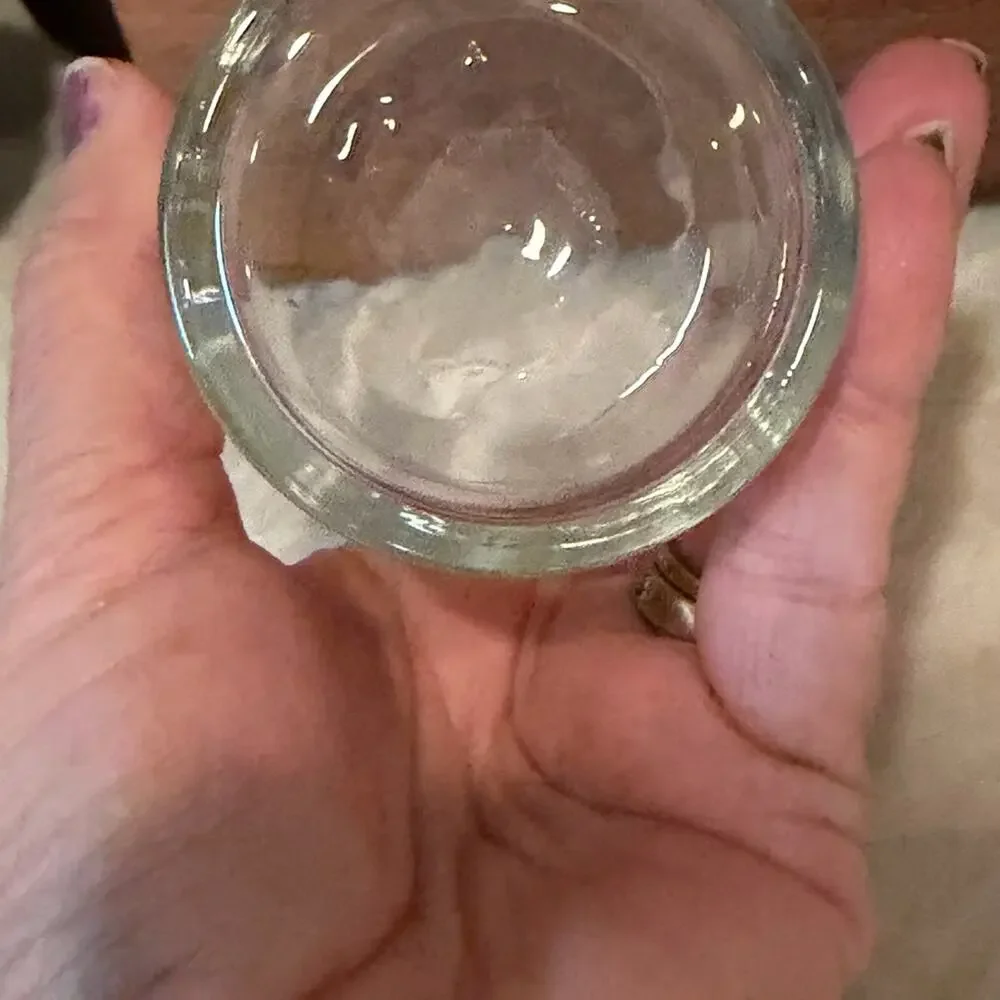 Vintage gold and clear etched starburst highball glass